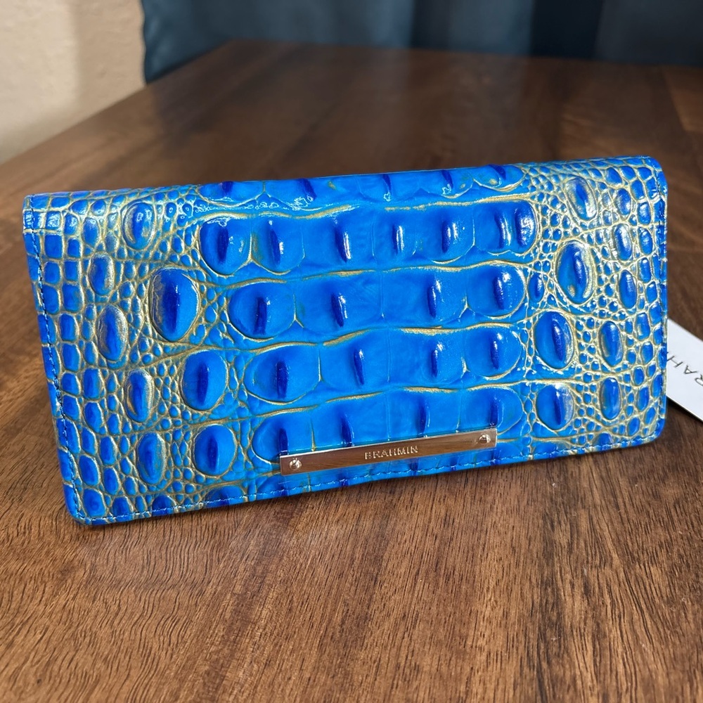 Brahmin NWT Ady - Electric Indigo - Embossed Leather Wallet